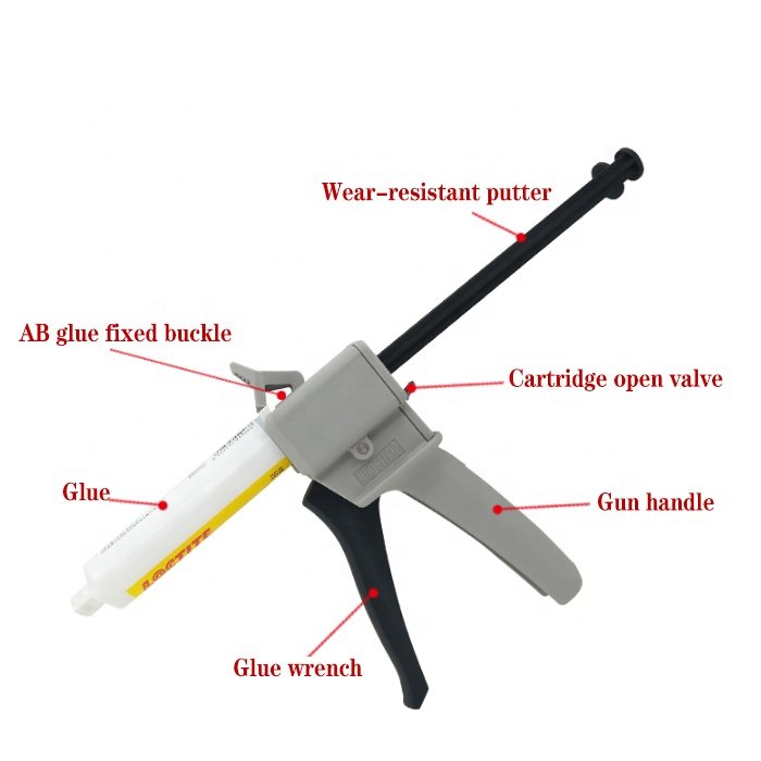 50ml 1:1 2:1 10:1 PP Plastic Dual Components Barrel Syringe Cartridge For Ab Glue Dispensing