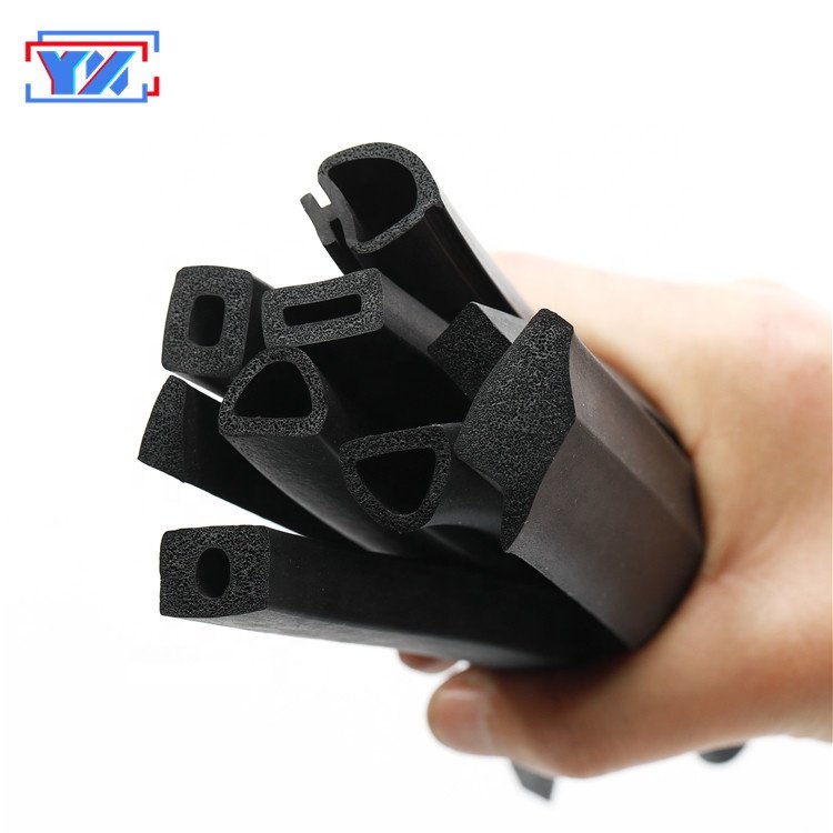 Custom shape extruded silicone PVC TPE TPV EPDM rubber strip seals extrusion rubber seal