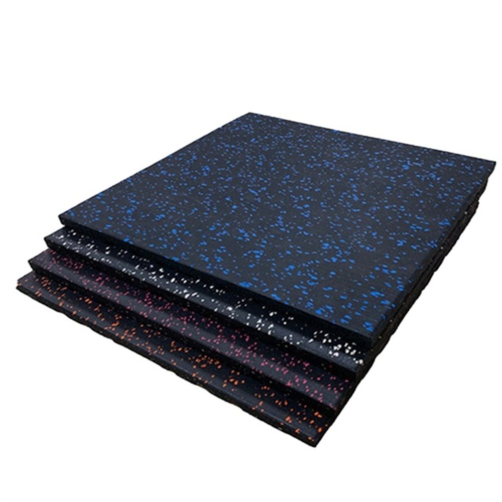 Fire safety Easy install 50cm*50cm EPDM colorful flecks GYM Rubber floor mat