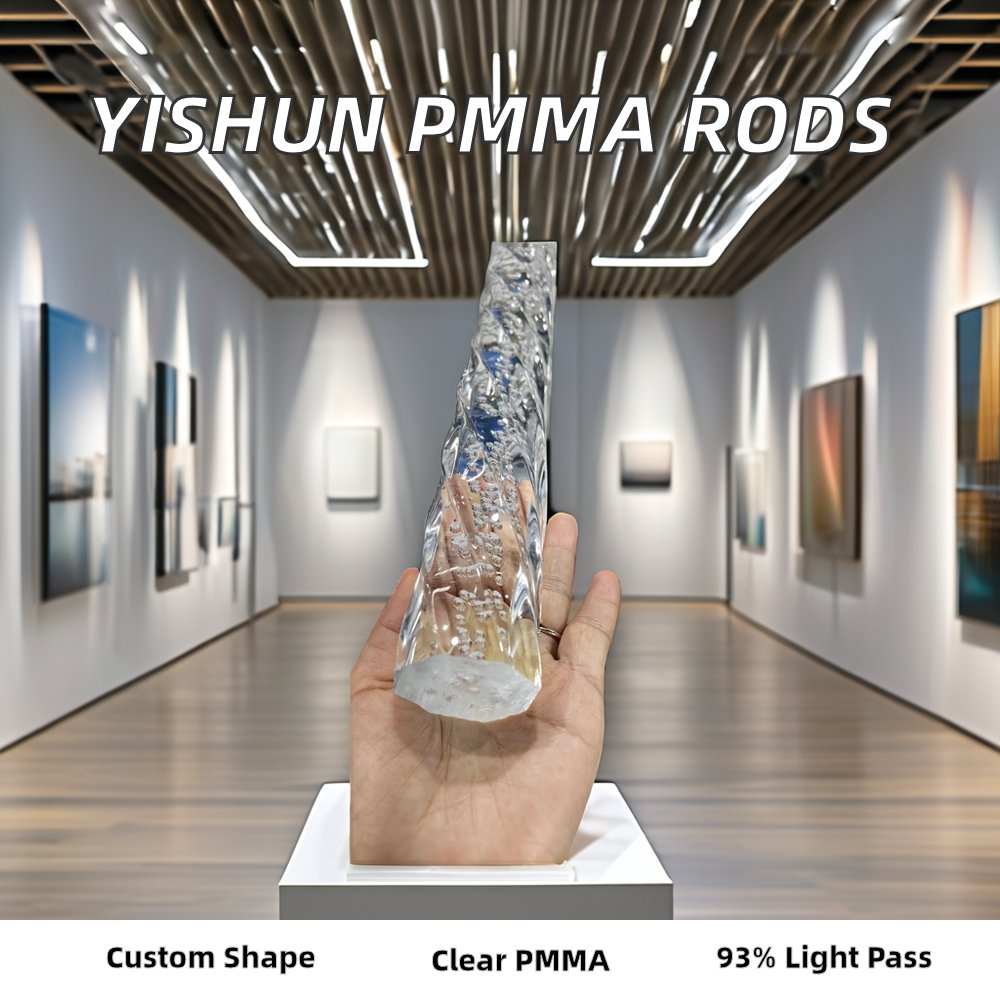 Twisted Transparent PMMA Acrylic Bubble Rod for LED Lighting round & Triangle