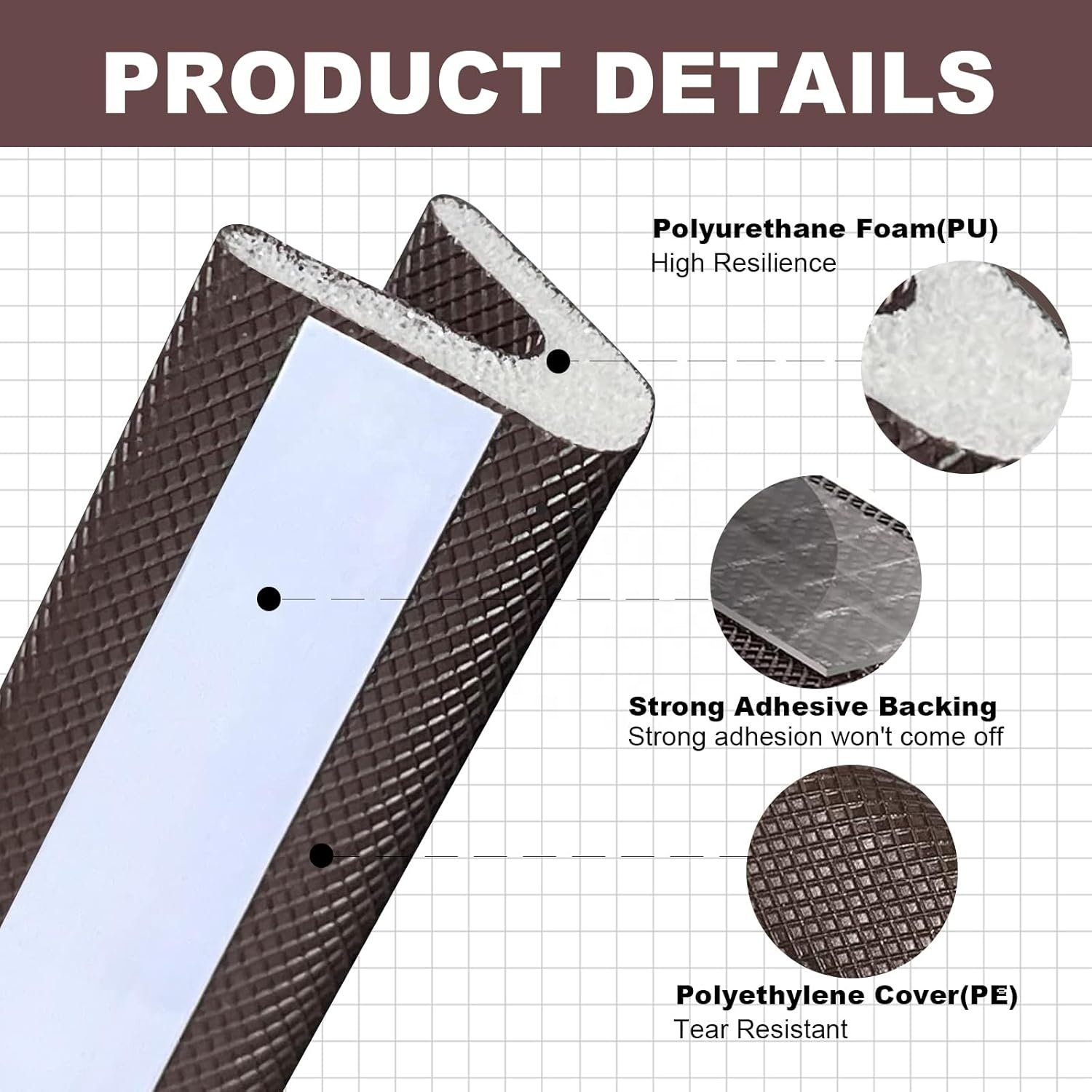 Self Adhesive Backed V Shape Pu Foam Weather Strip Door Gasket Weatherproof Door And Window Sealing Strip