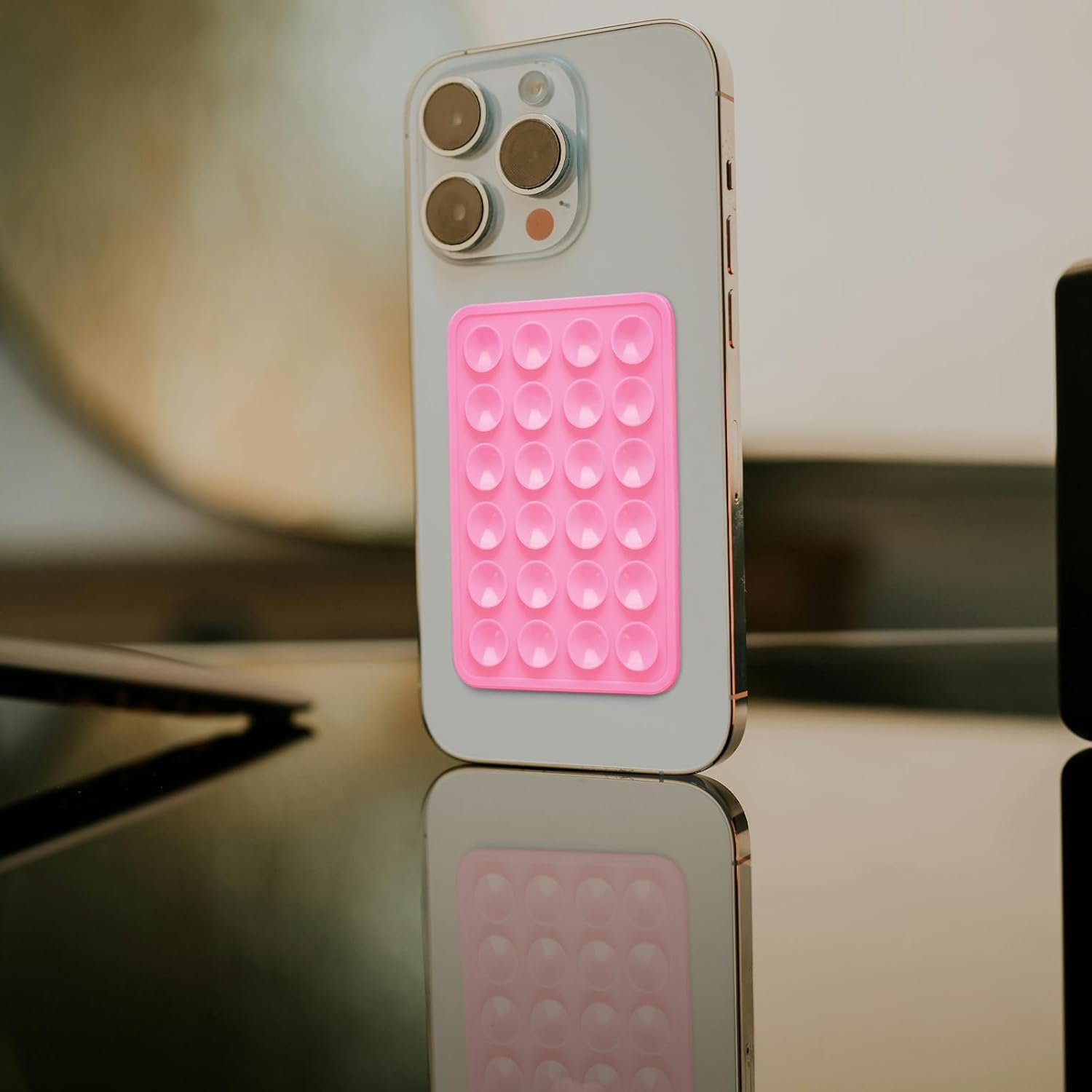 Silicone Suction Phone Case Adhesive Mount Suction Cup Phone Mount Hands Free Strong Grip Holder for Selfies and Videos