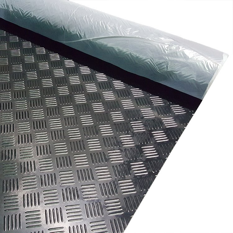 6mm non-toxic rubber sheet checker plate garage rubber flooring mat for stair treads cargo vans light truck box