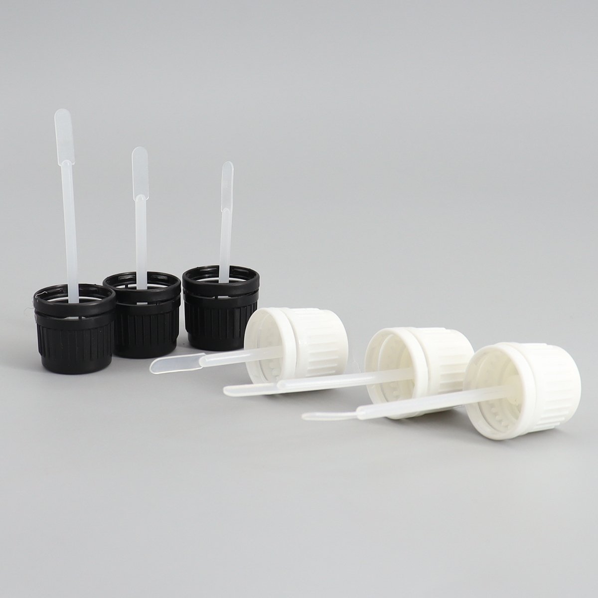 Tamper-evident 18/410 Plastic Flat rod paddle rod stripe cap GL18 mm Black Lid with Spatula