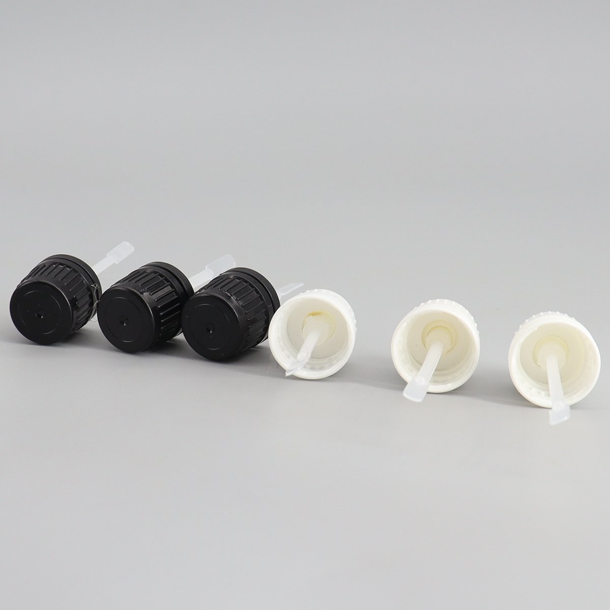 Tamper-evident 18/410 Plastic Flat rod paddle rod stripe cap GL18 mm Black Lid with Spatula