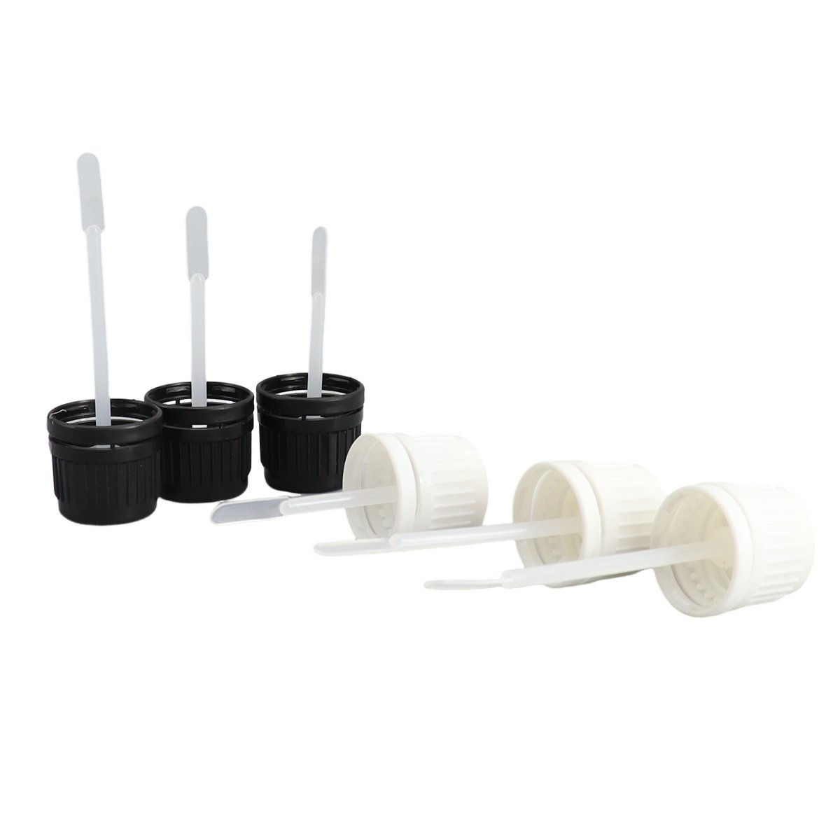 Tamper-evident 18/410 Plastic Flat rod paddle rod stripe cap GL18 mm Black Lid with Spatula