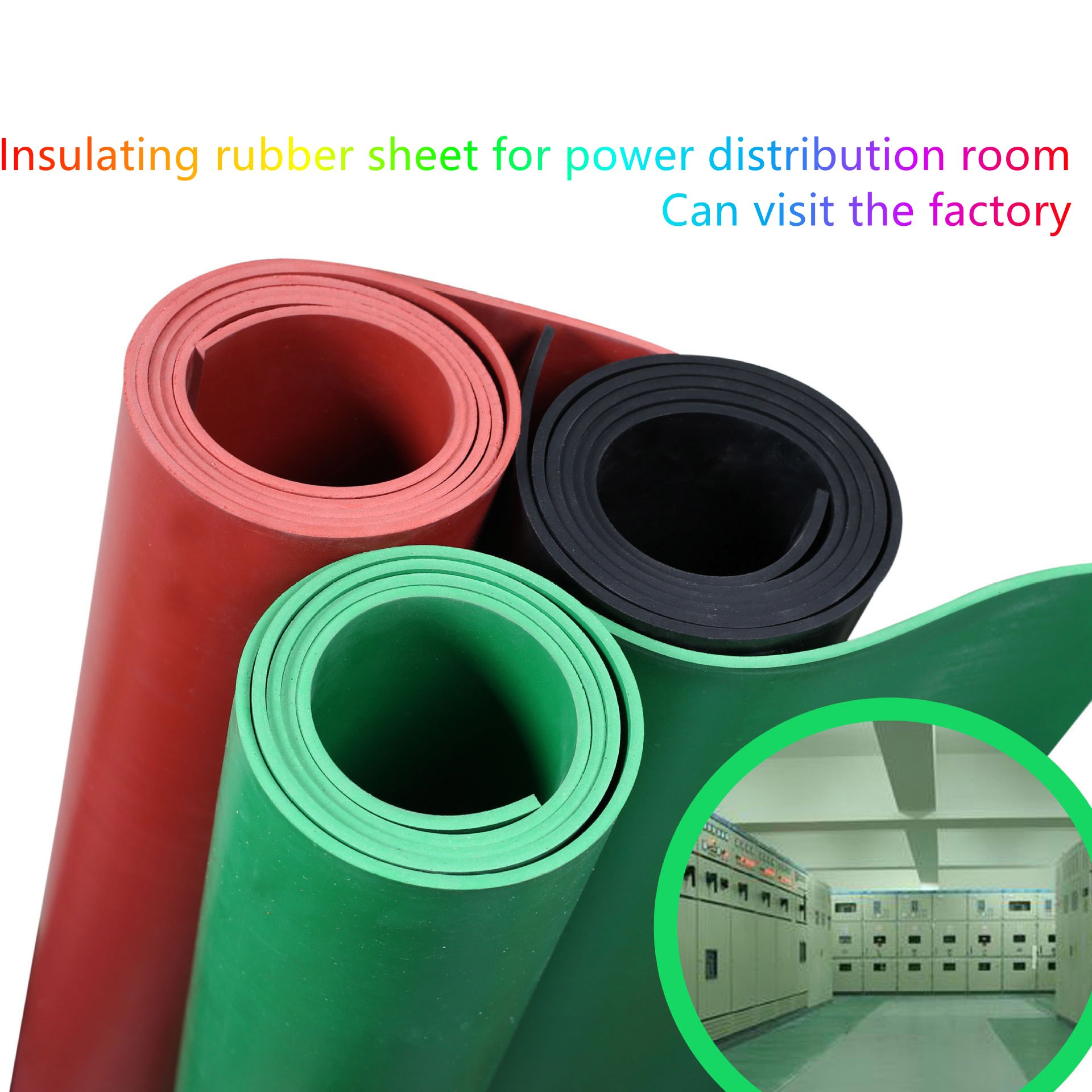 Wholesale industrial shock absorption black gym floor special insulating rubber sheet for power distribution room