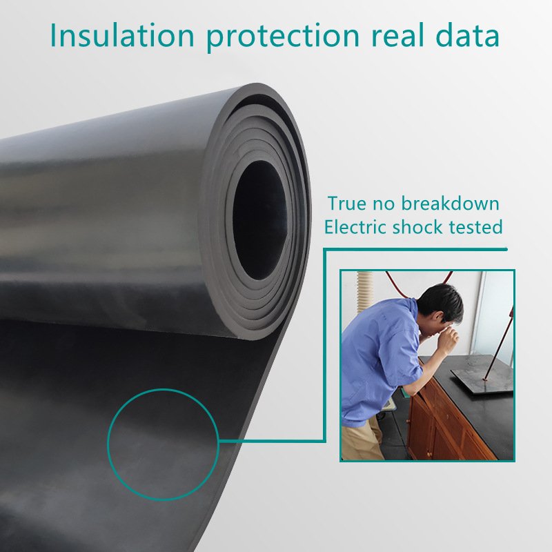 Wholesale industrial shock absorption black gym floor special insulating rubber sheet for power distribution room
