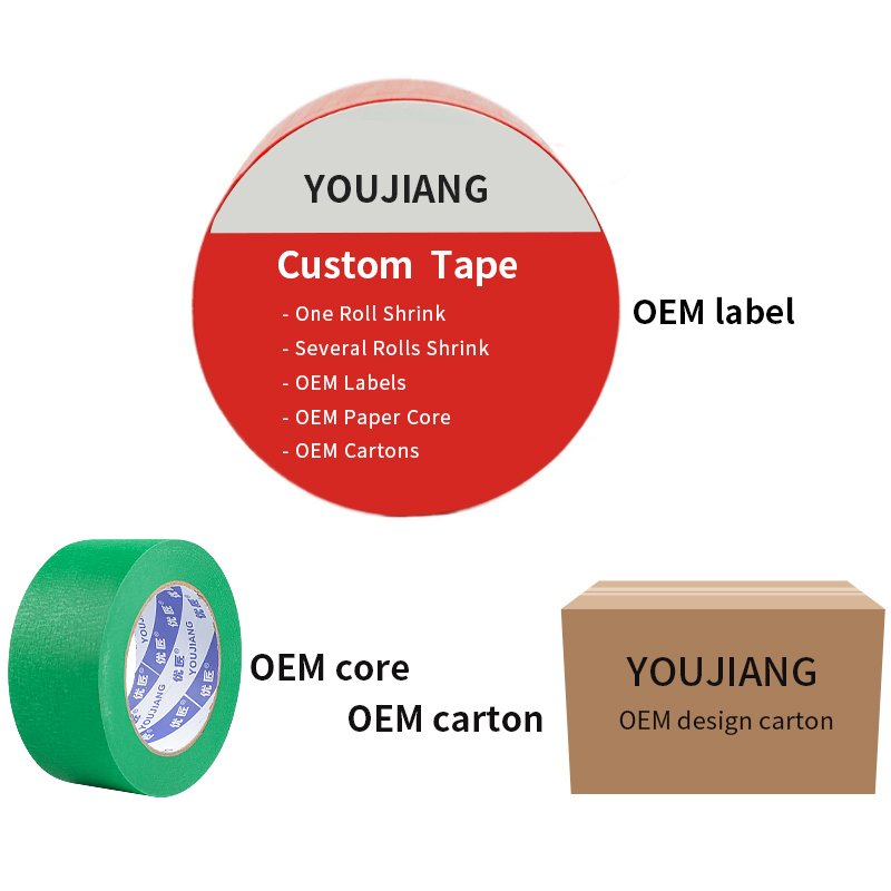 YOUJIANG Strongly sticky exterior wall spray paint Ruban De Masquag green outdoor Painter's Tape Painting paper masking tape
