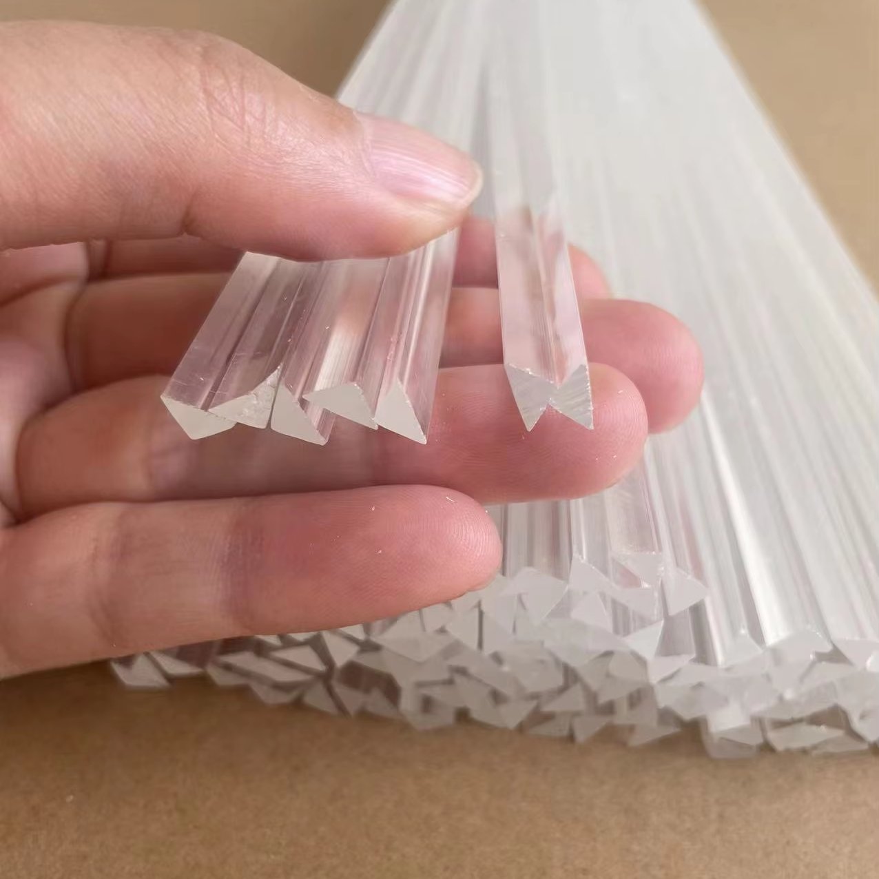 3*3*1200mm Acrylic Triangle Rod Solid Plastic 3mm PMMA Triangular Bar Stick for DIY Crafts Clear