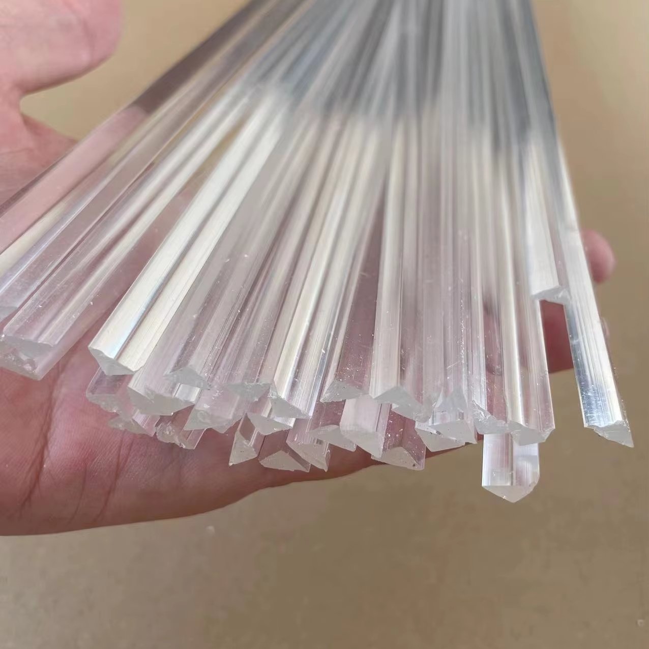 3*3*1200mm Acrylic Triangle Rod Solid Plastic 3mm PMMA Triangular Bar Stick for DIY Crafts Clear