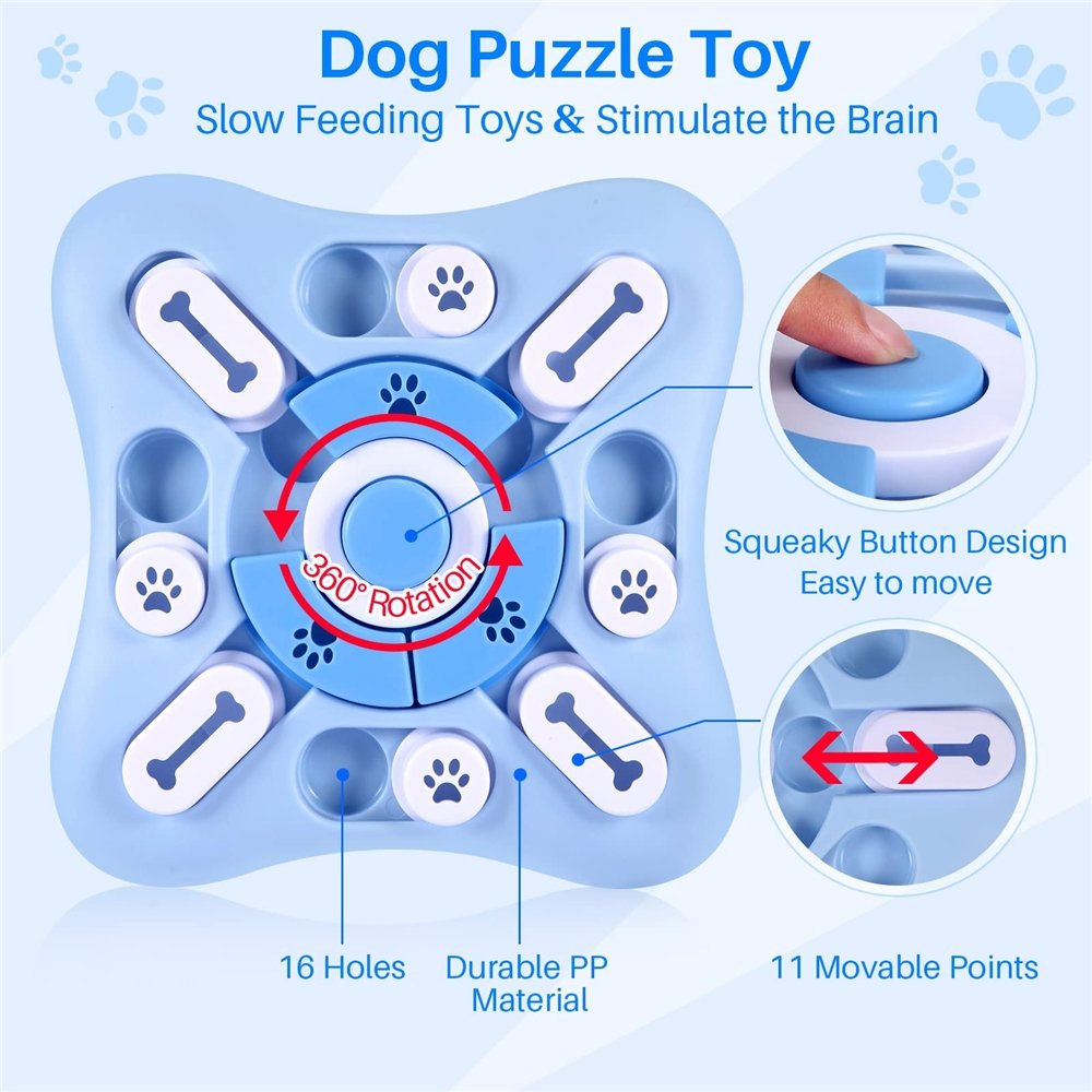 Dog Puzzle Toys Interactive Dog Toy for IQ Training Pet Slow Food Dispenser for Training Funny Feeding Bowl IQ Games Pet Supply