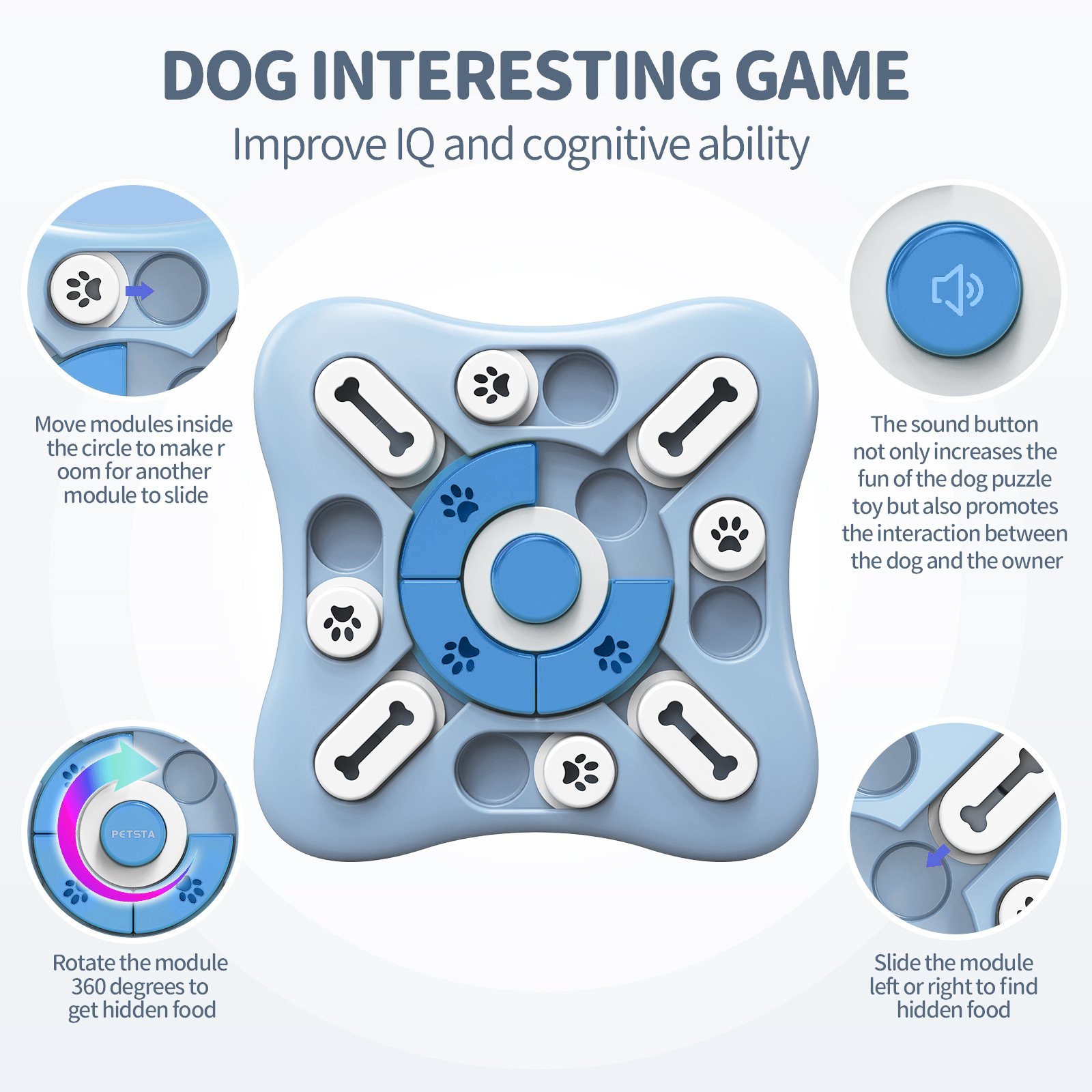 Dog Puzzle Toys Interactive Dog Toy for IQ Training Pet Slow Food Dispenser for Training Funny Feeding Bowl IQ Games Pet Supply