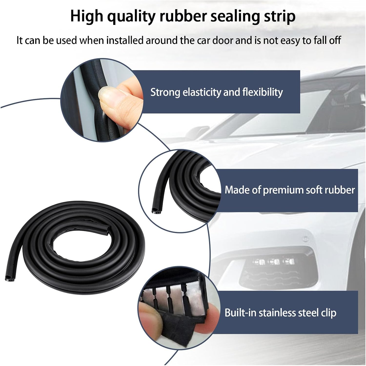 High quality rubber sealing strip EPDM car rubber door seal edge trim weatherstrips