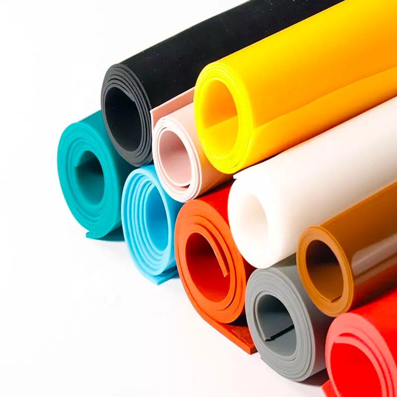 Non-toxic food and pharmaceutical industry liner colors and Transparent high temperature silicone rubber sheet in roll
