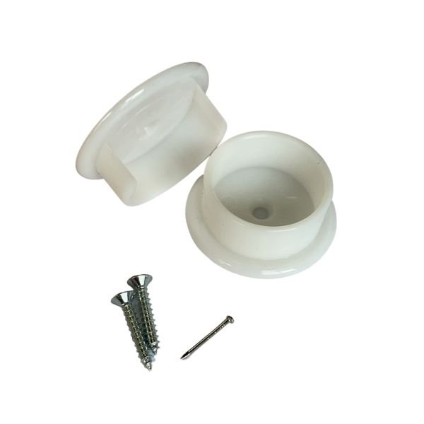 Plastic Closet Rod Holder White Plastic Flanges With 2Pcs Screws And 1Pcs Nailhardware Accessories