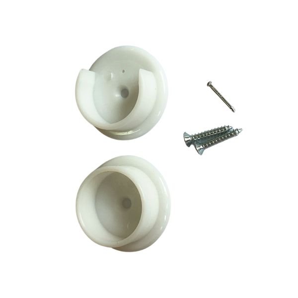 Plastic Closet Rod Holder White Plastic Flanges With 2Pcs Screws And 1Pcs Nailhardware Accessories