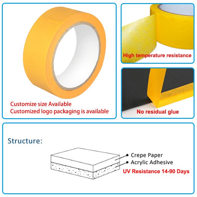 Refinish Masking Paper Painting Crepe Paint Orange 36mm Automobile Automatic Making Automotive Painter Adhesive Tape