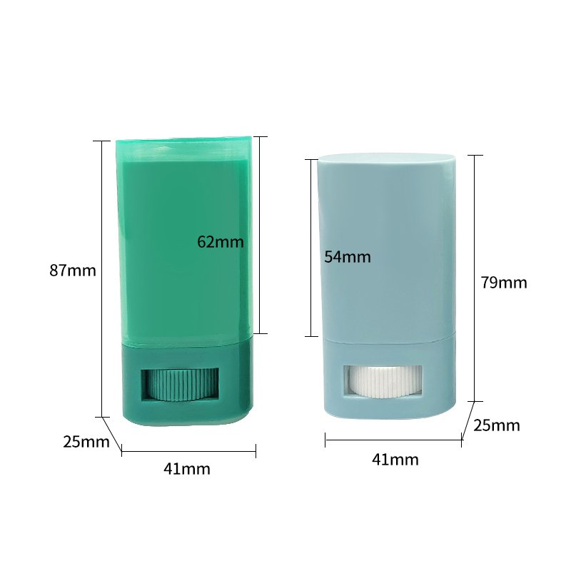 15gm 20gm New Custom plastic flat stick lip balm bottle roll on deodorant cosmetic packaging bottom filling