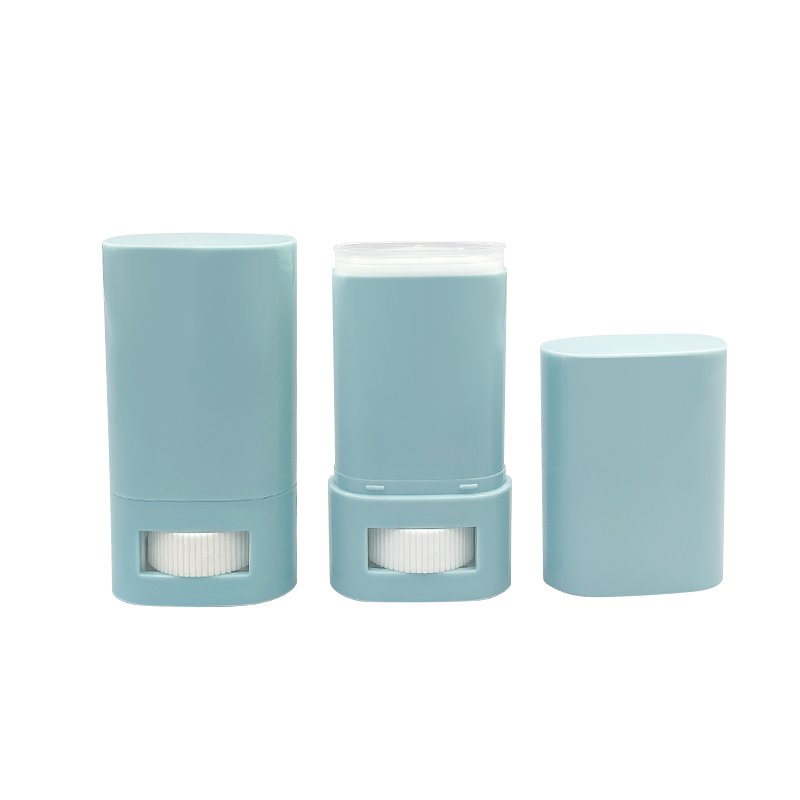 15gm 20gm New Custom plastic flat stick lip balm bottle roll on deodorant cosmetic packaging bottom filling
