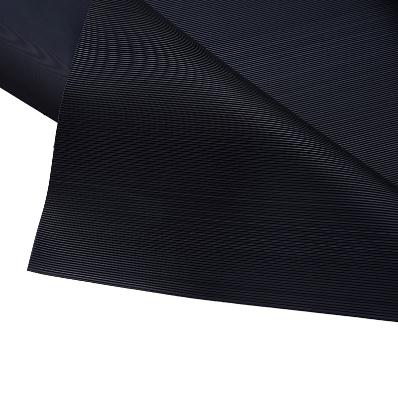 3mm thick fine rib rubber mat corrugated rubber flooring for aisle outdoor path