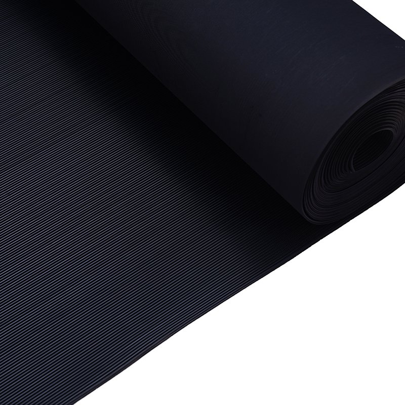 3mm thick fine rib rubber mat corrugated rubber flooring for aisle outdoor path