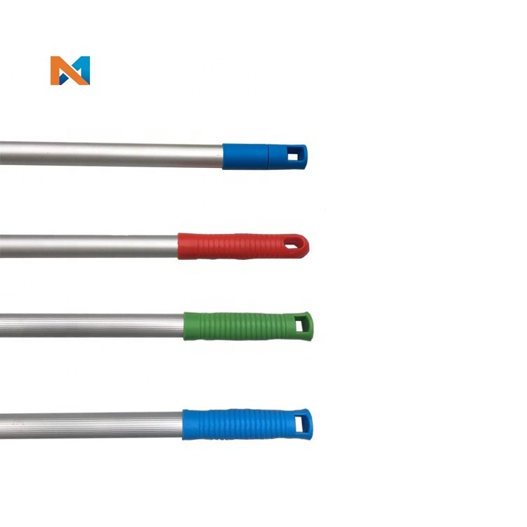 Aluminum Stick Pole Handle With Plastic Thread Head With Blue Color Cap Mops Brooms