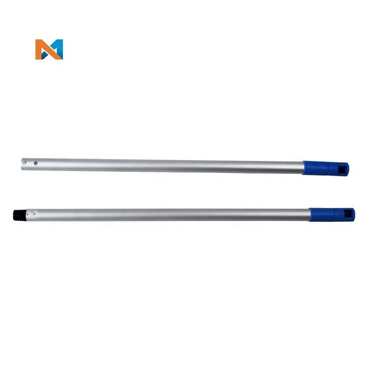 Aluminum Stick Pole Handle With Plastic Thread Head With Blue Color Cap Mops Brooms