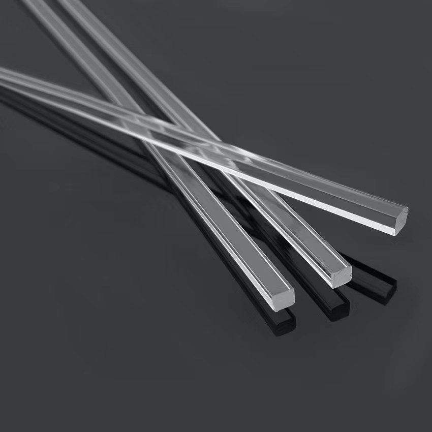 4*4*1200mm Flexible Clear Plastic Acrylic Square Bar PMMA Stirring Rod Acrylic Reinforcing Rod