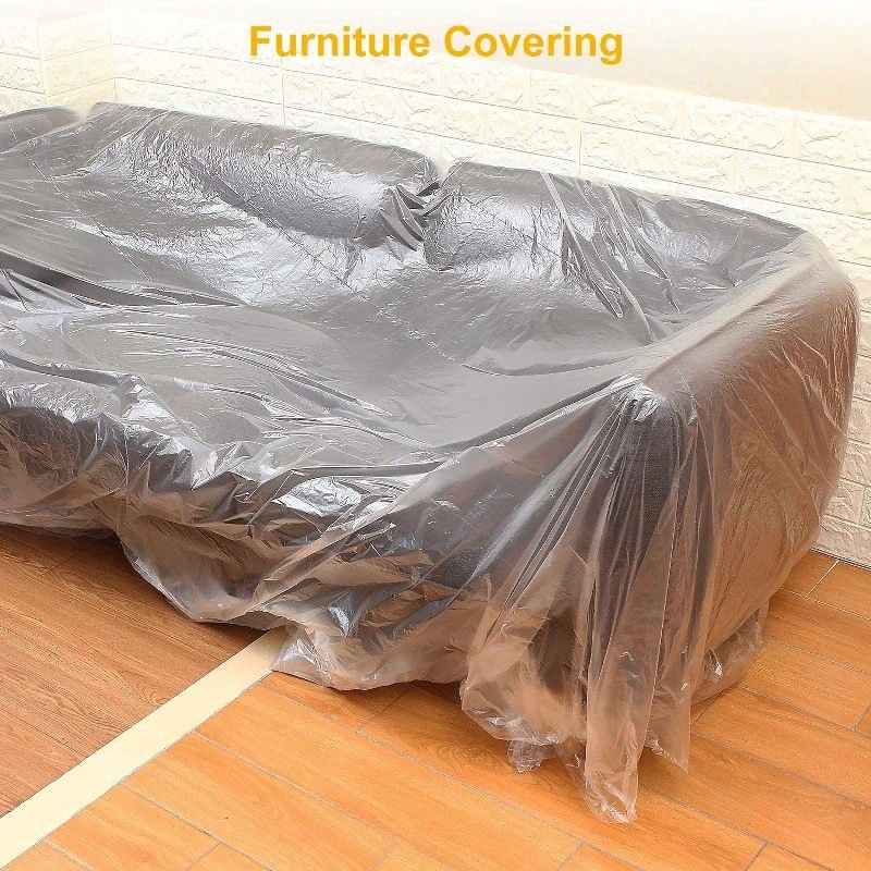 Transparent Pre-taped Masking Film Protection Covering Cloth Tape Automotive Covering Painting Paint Masking drape and tape