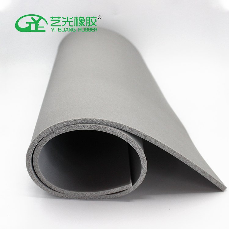 Grey color smooth surface water proof silicone foam sponge rubber sheet roll for industrial and mining