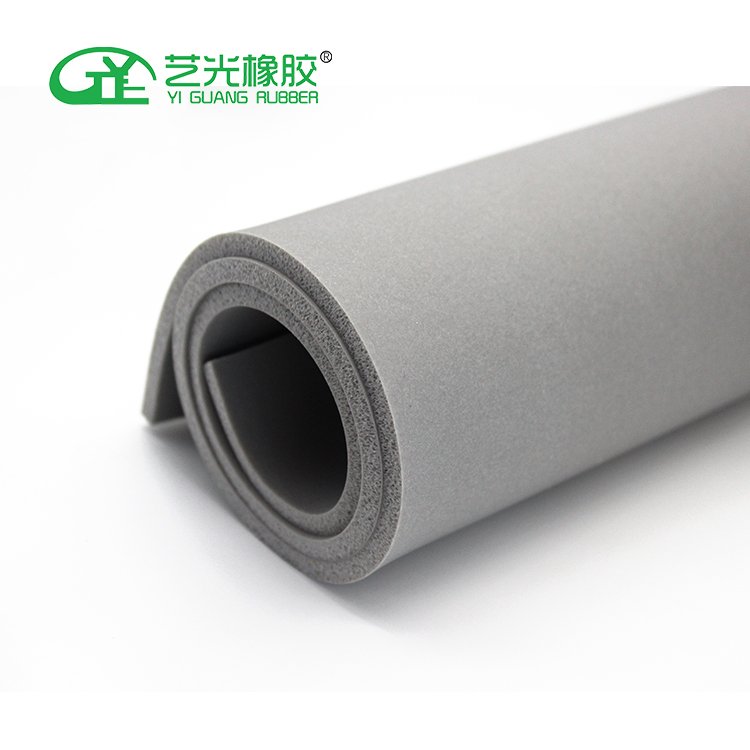 Grey color smooth surface water proof silicone foam sponge rubber sheet roll for industrial and mining