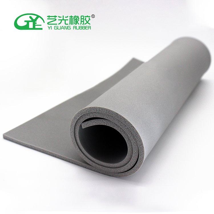 Grey color smooth surface water proof silicone foam sponge rubber sheet roll for industrial and mining