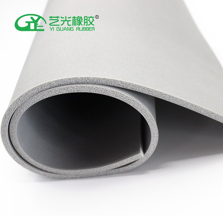Grey color smooth surface water proof silicone foam sponge rubber sheet roll for industrial and mining