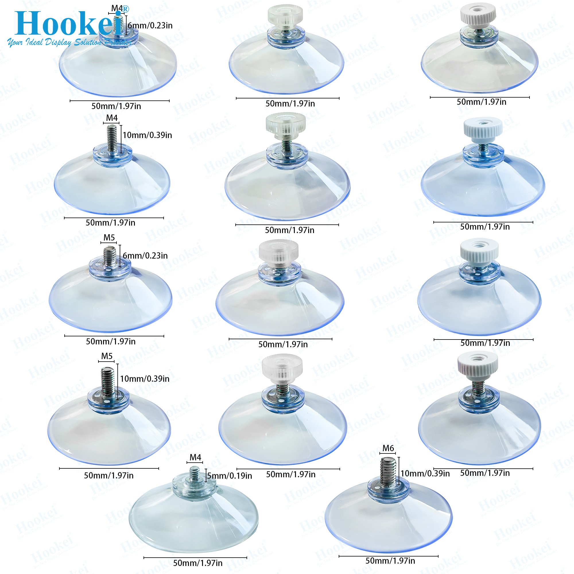 Sheet Vacuum Suction Cup High Quality Transparent M4 M5 M6 M8 Suction Cup with Screw Nut