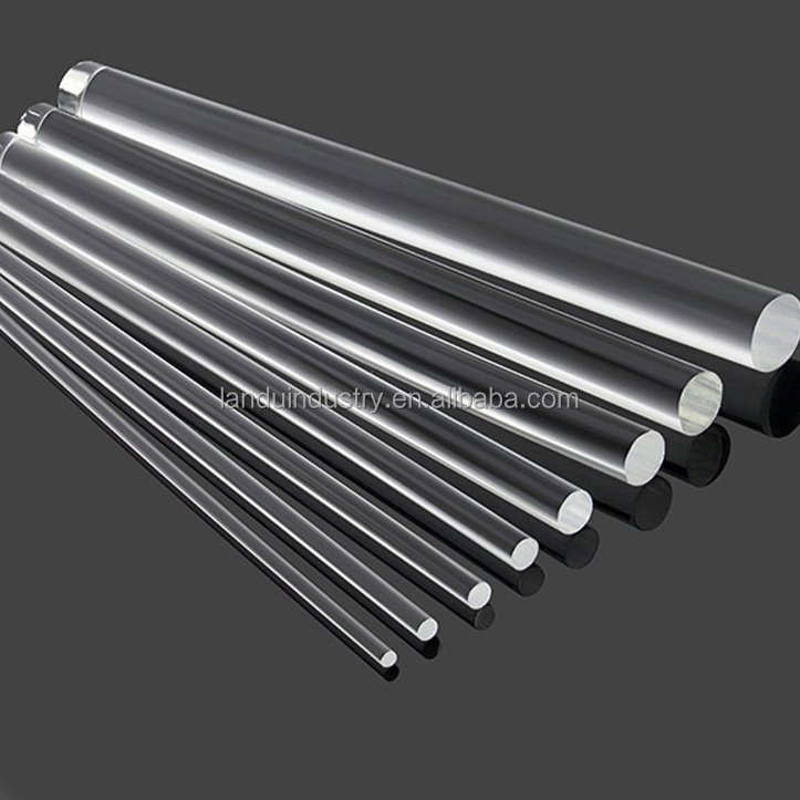 LANDU cylindrical Solid tube clear transparent plexiglass acrylic rod for LED light