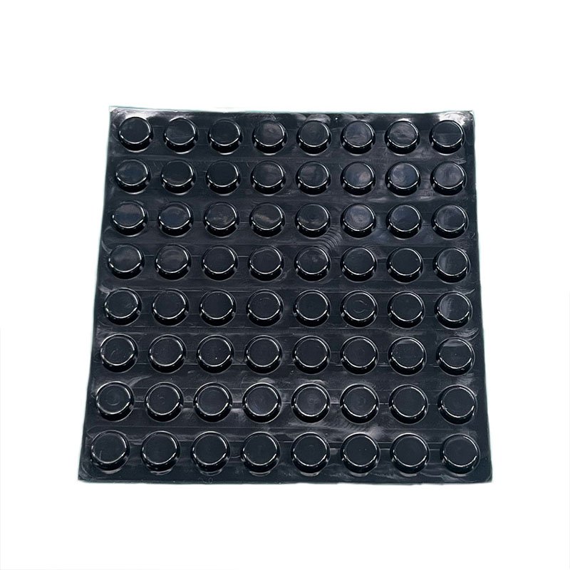 Gray non-slip polka dot round button rubber sheet rubber block rubber pad for iron fire passage pedestrian overpass