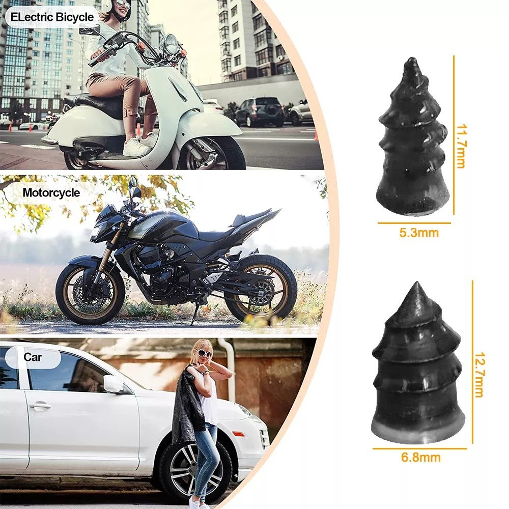 Motorcycle Vacuum Tire Repair Nail Car Scooter Bike Universal Tubeless Rubber Screws Tire Puncture Repair Accessories