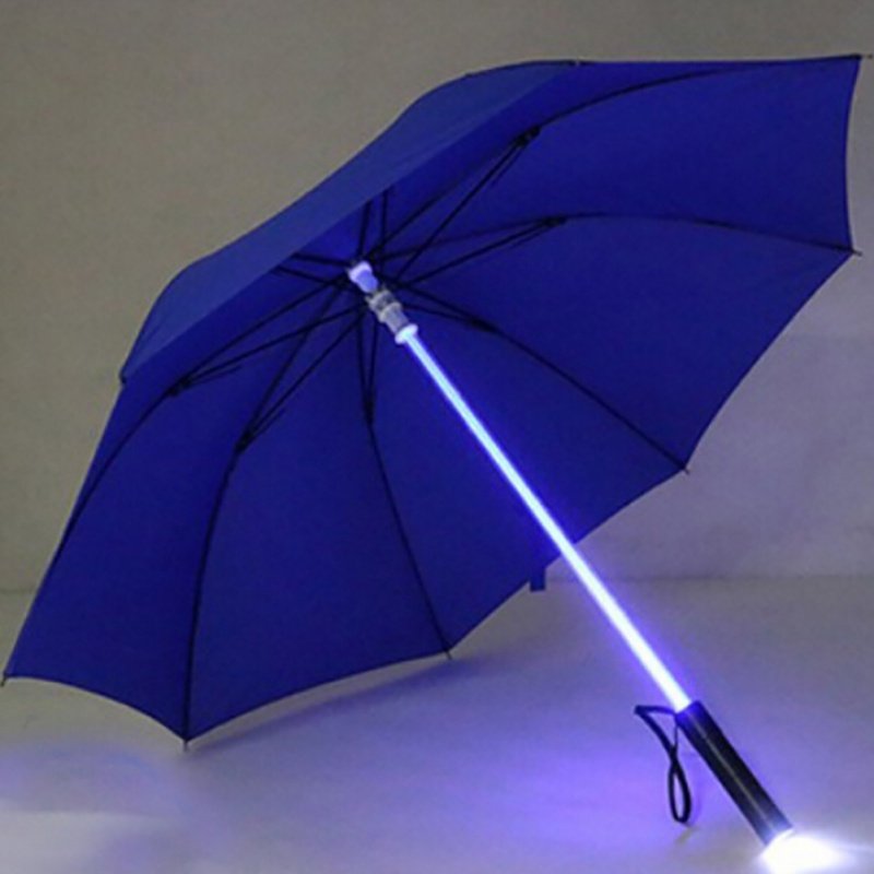 7 Colors LED Transparent Light Umbrella Golf Umbrella Rain Light Flash Night Protection Car Flash Light Transparent Umbrella