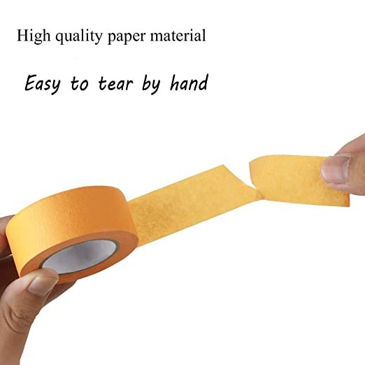 80 Degree Car Painting Light Yellow Masking Easy Peel Waterproof Crepe Paper Tape
