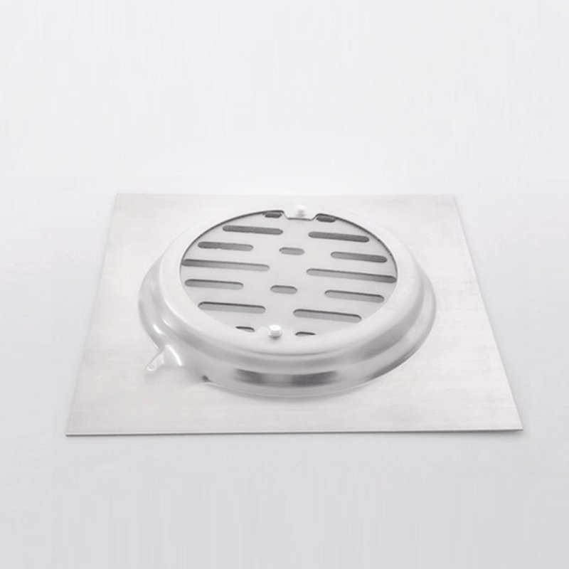 Bathroom Accessories 15 * 15 Stainless Steel Rubber Enclosure Floor Drain Bright Bathroom Balcony Drainage Floor Drain