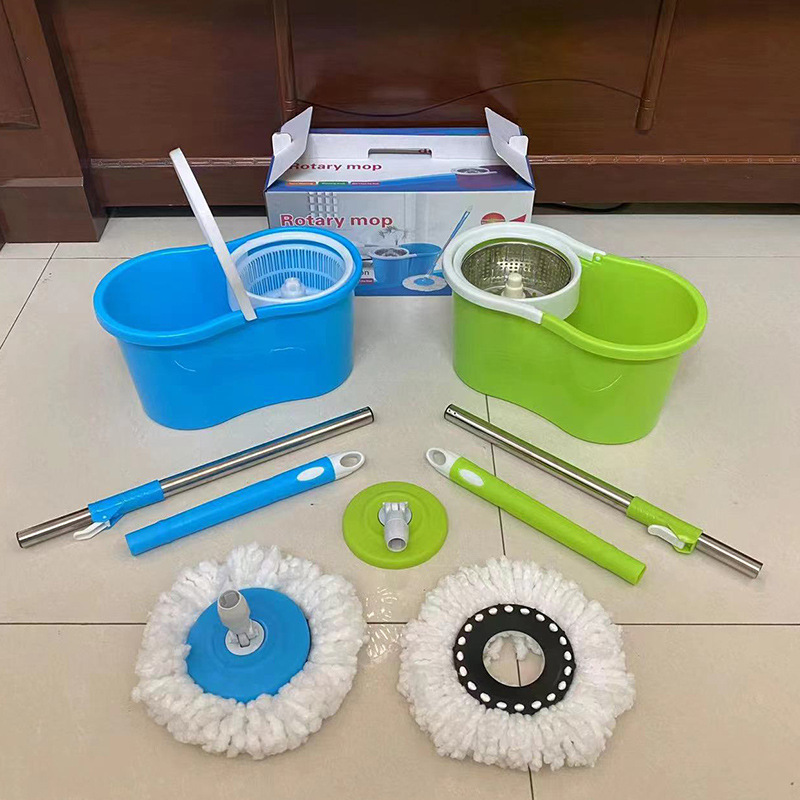Easy to clean ultra-fine fiber mop in the factory rotating 360 degrees to clean the floor rotating magic mop with plastic bucket