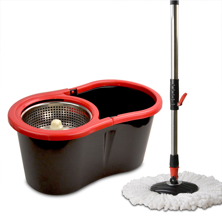 Easy to clean ultra-fine fiber mop in the factory rotating 360 degrees to clean the floor rotating magic mop with plastic bucket