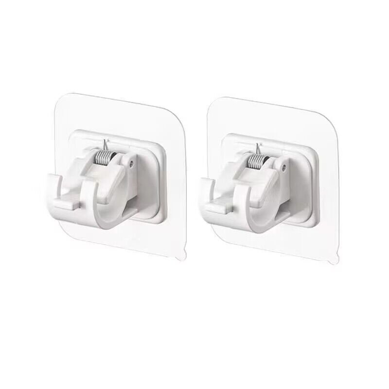 Nail Free Curtain Rod Clip Hook Self Adhesive Curtain holder Adjustable Rod Holder Wall Curtain Fixed Clip Hanging Rack Hook