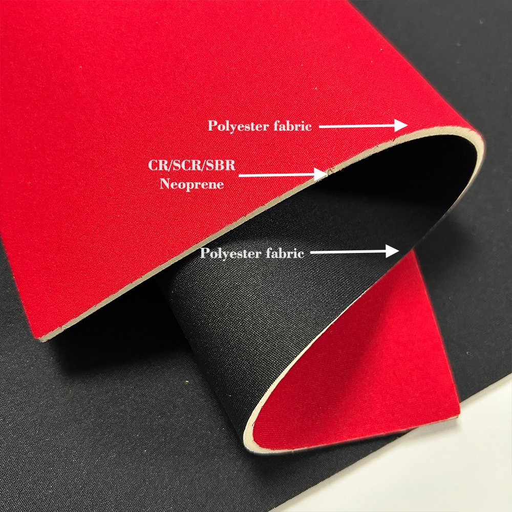 Multi-Thickness Neoprene Fabrics 3mm 4mm 5mm Customized SBR SCR CR Rubber Neoprene Fabric Sheet for Clothing