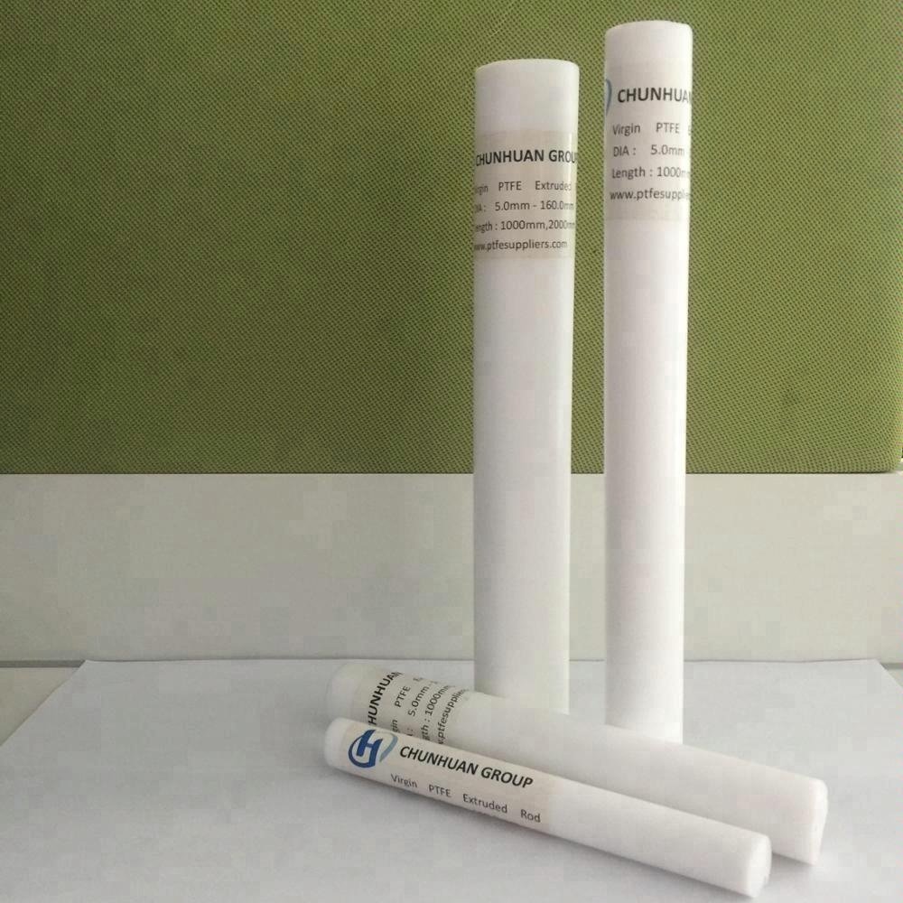 High Temperature Range Pure White 100% Virgin PTFE Solid Plastic Rod
