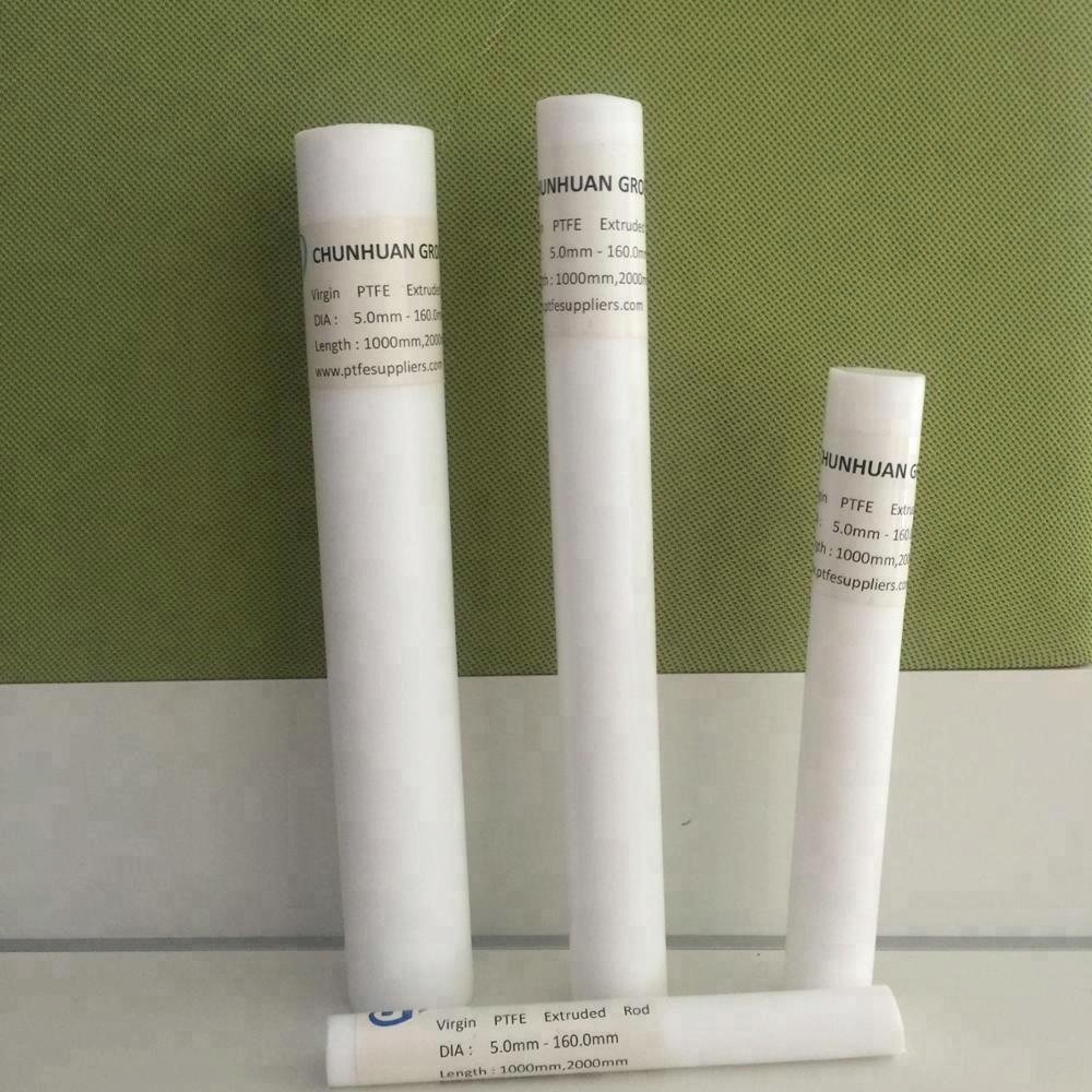 High Temperature Range Pure White 100% Virgin PTFE Solid Plastic Rod