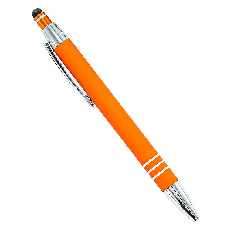 New press rubber plastic spray ballpoint pen for mobile phone touch screen handwriting pen printing logo aluminum rod pen