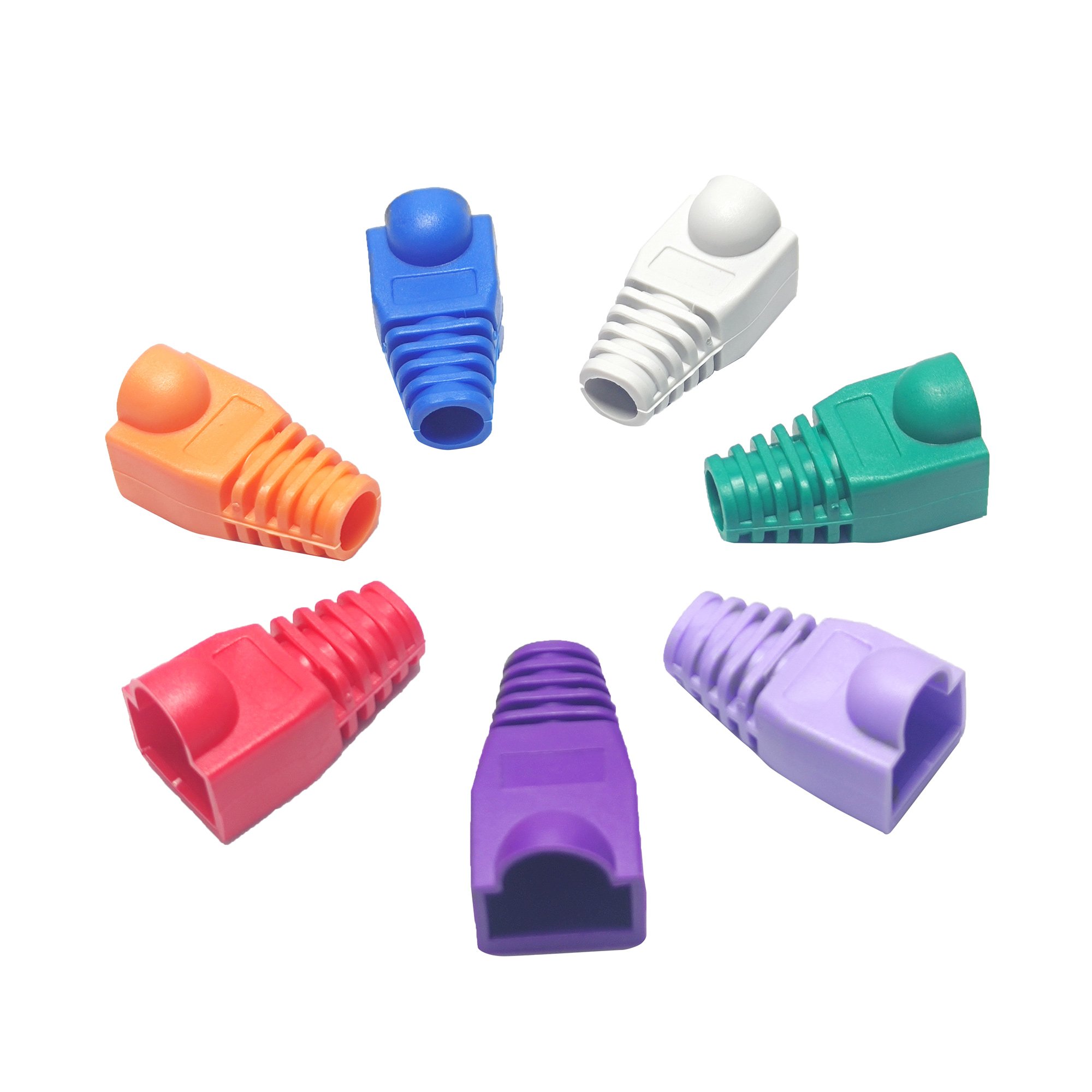 Multiple colour RJ45 connector Cover rubber boot transparency cat5e cat6 RJ45 modular Network plug boots