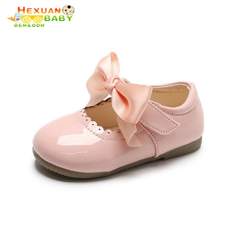 Little Girls Cute Bow Shoes 2024 Spring New Arrival Korean Style Princess Children Leather Dress Shoes